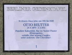 Berliner Gedenktafel Otto Reuter