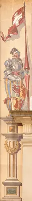 Supporter with the coat of arms of the von Scherrer auf Castell