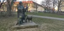 Schäfer mit Hund und Schafen