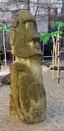 Figure similar to a Moai at the playground in Mahlower Straße