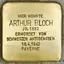 Stolperstein dedicated to Arthur Bloch