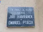 Plaque to Jiří Havránek and Emanuel Ptáček