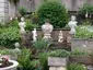 Pair of classical-style busts in the Artist garden in Nusle