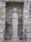 Female bust in the gazebo of Artist garden in Nusle